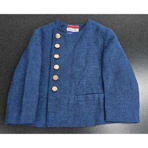 Elegant‎ Heir Vintage Toddler Blazer Jacker Coat Button Up Navy Wool Victorian
